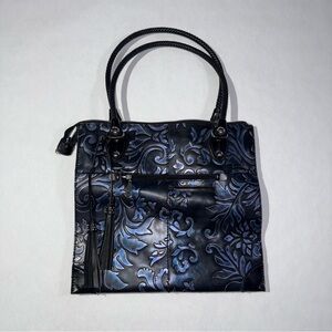 Marc Chantal Patricia Nash Style Black and Blue Handbag
